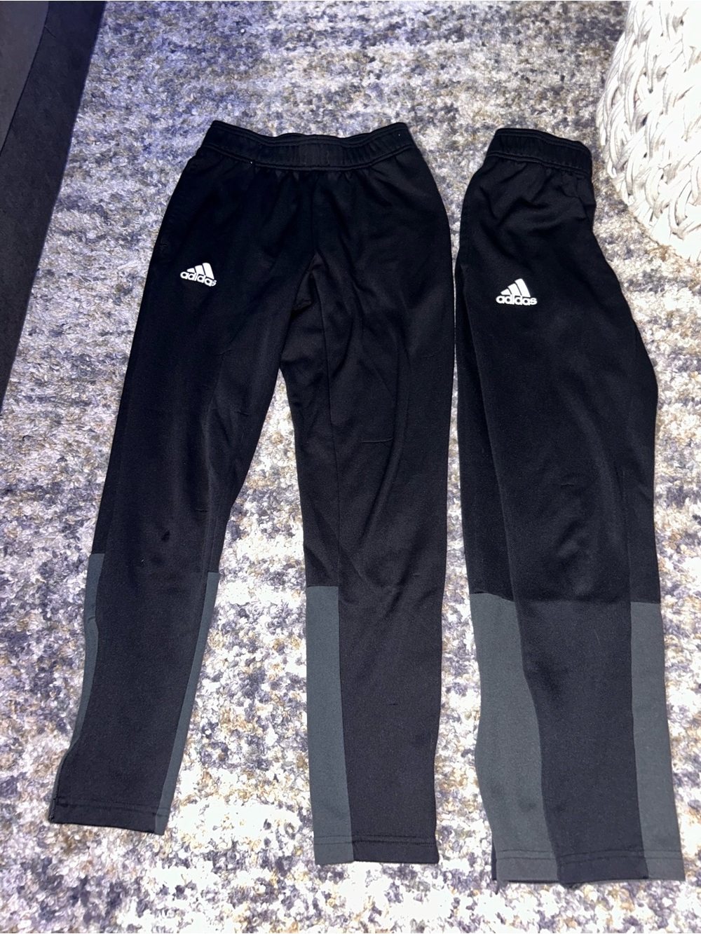 2 Adidas Black Athletic Track Pants Size Small